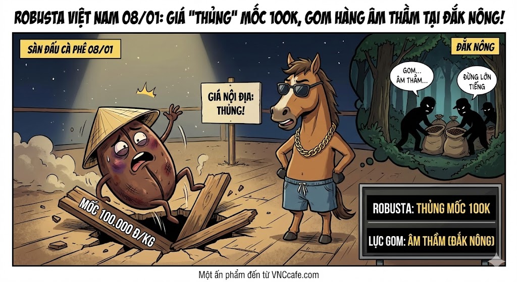 Robusta Việt Nam ngày 08/01: Giá nội địa 